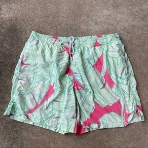 Lilly Pulitzer Printed Capri Swim Trunk Men’s Large Pink Green